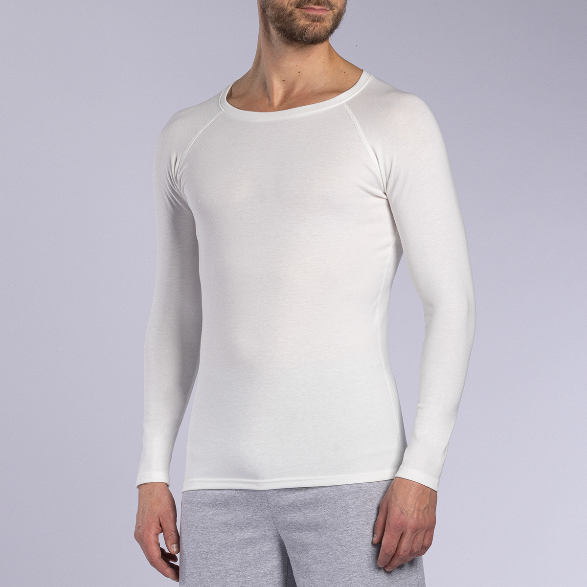 t-shirt thermique homme blanc - HEMA