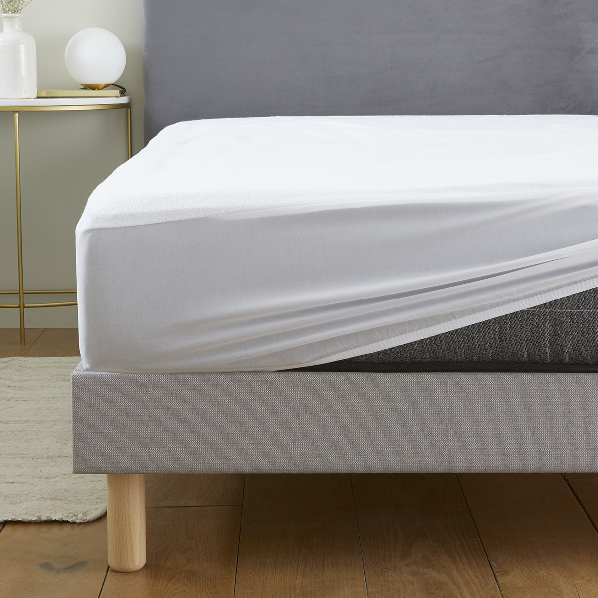 Taie d'oreiller double couche imperméable et anti-transpiration